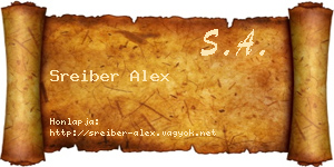 Sreiber Alex névjegykártya